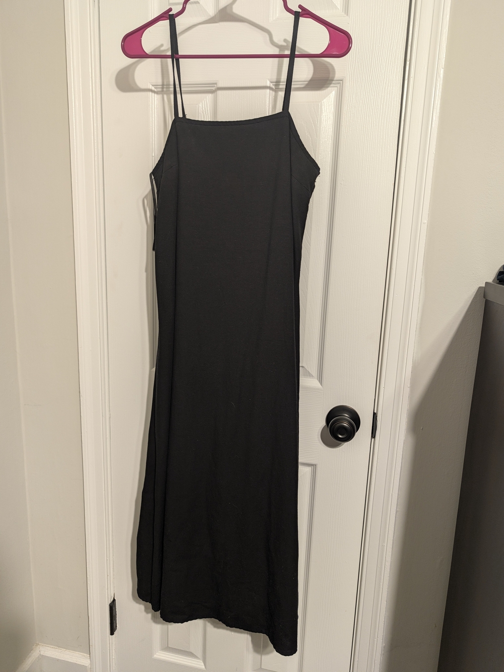 Japna Black Maxi Slip Dress with Spaghetti Straps